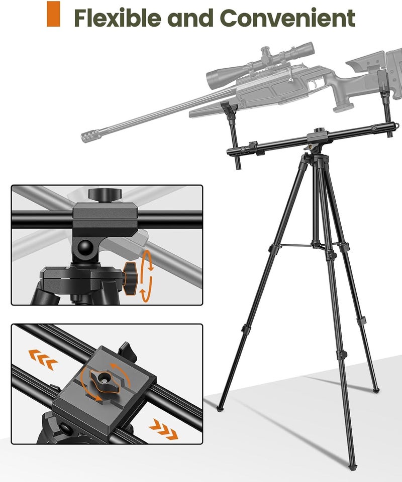 Trakiom Hunting Rests, Shooting Tripod with Dual Frame, Flexible Orientation, Adjustable Height, Shooting Tripod Max Provide Maximum Shooting Stability for Outdoors, Ground Blinds and Hunting - Image 3